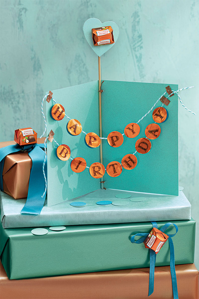 Geburtstagskarte mit Girlande