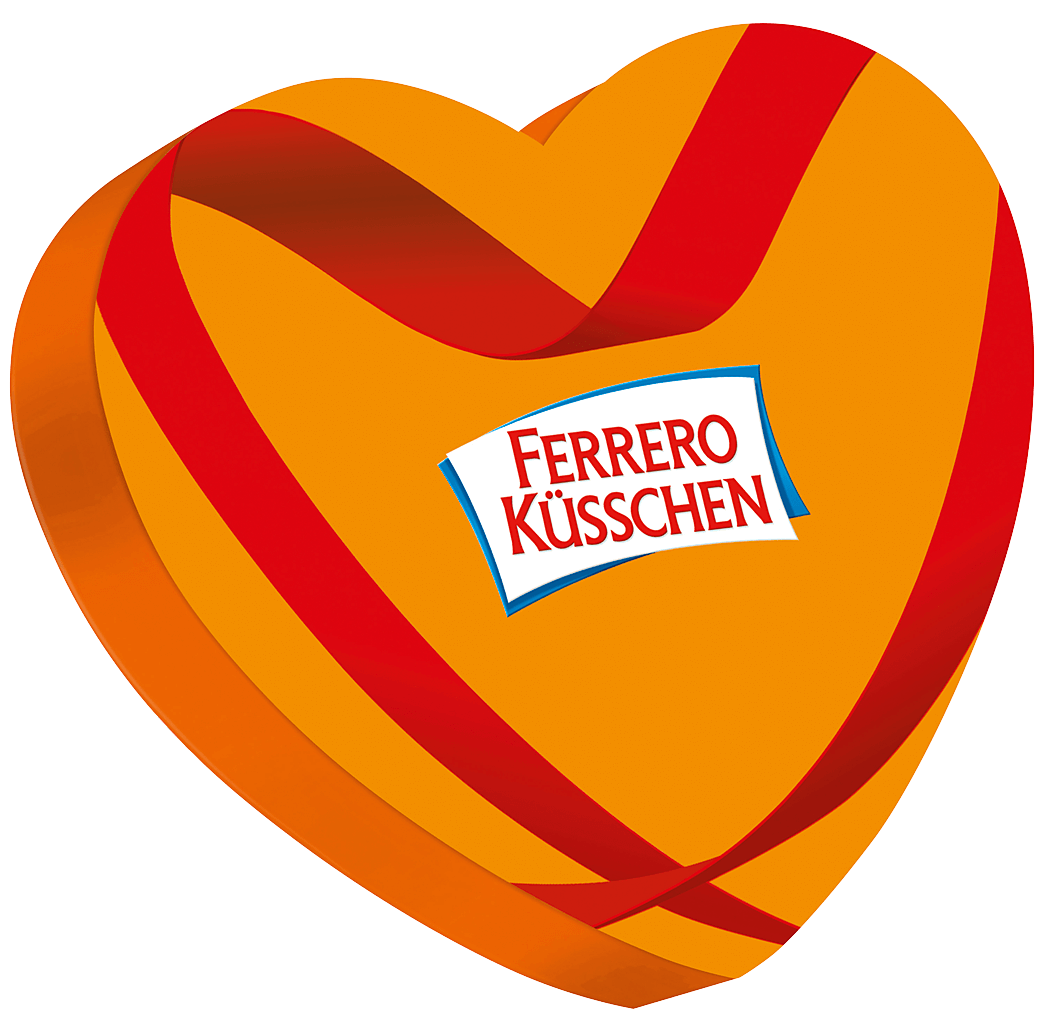 Herzförmige Verpackung mit roter Schleife