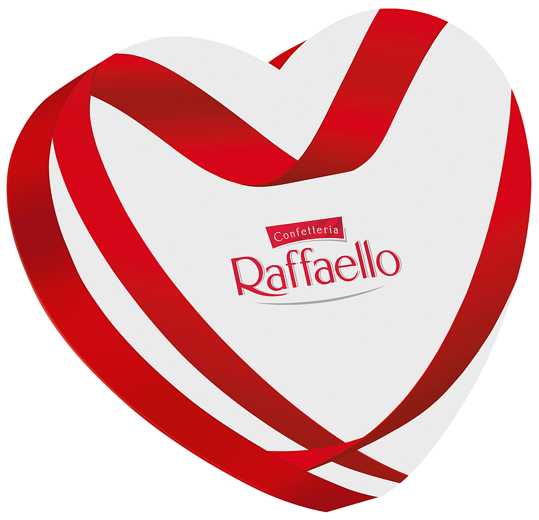 Weißes Raffaello Herz