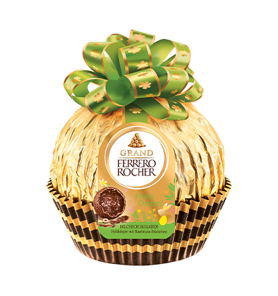 Großes Ferrero Rocher mit grüner Schleife