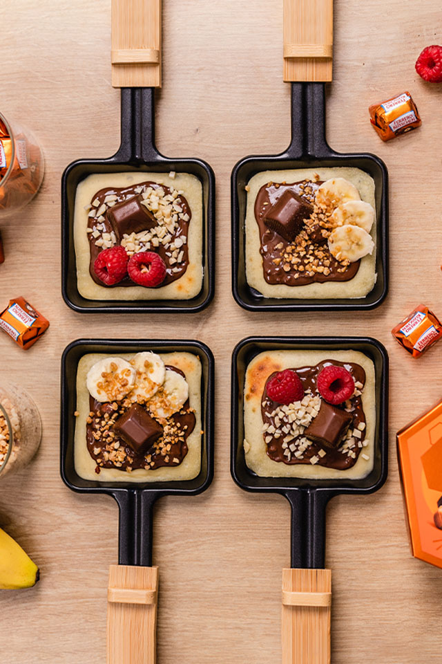 Süßes Ferrero Küsschen Raclette mit Freunden